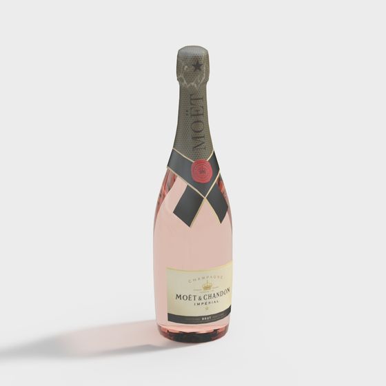 Stylish Moët Champagne Bottle 3D model