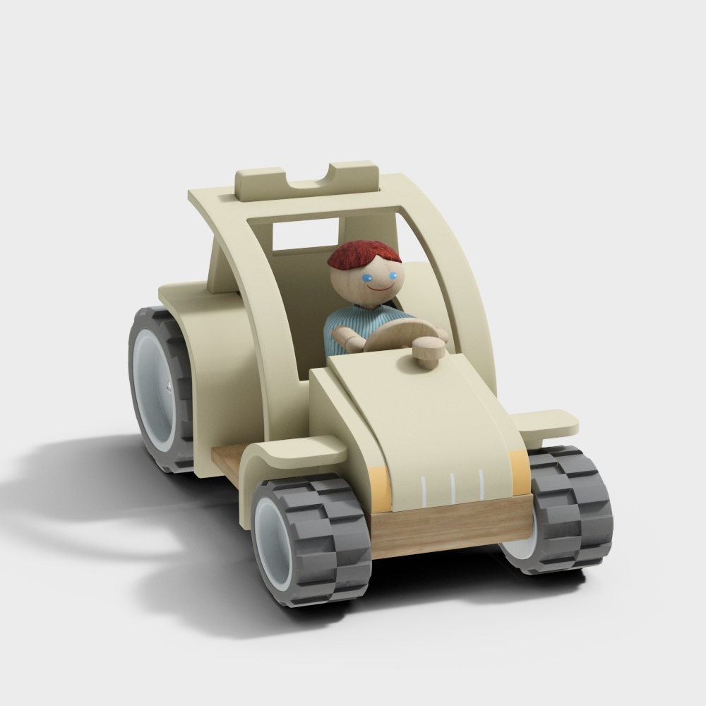 Low Poly Sand Dune Car 3D Model