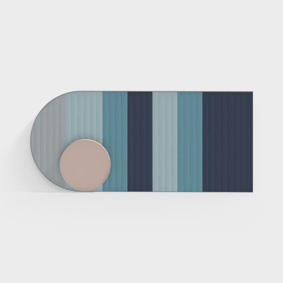 Stylish Curved Colorful Panel 3D model