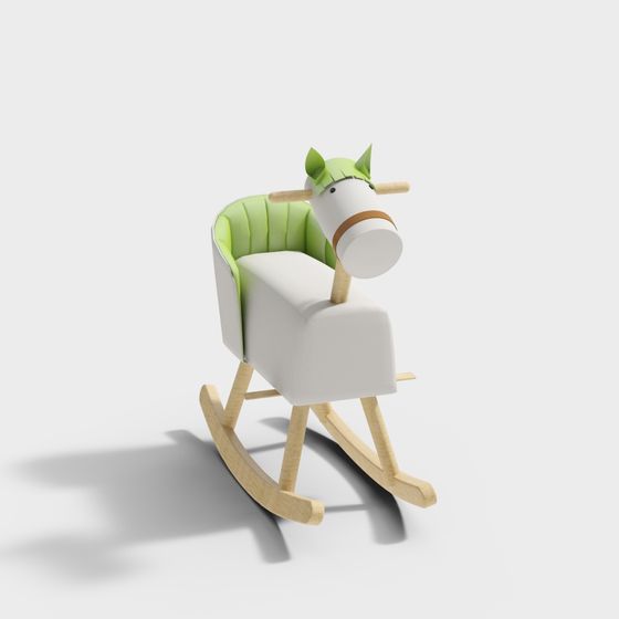 Whimsical Dream Horse Rocking Chair 3D model for Kids