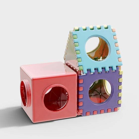 Colorful Building Blocks 3D model for Creative Designs