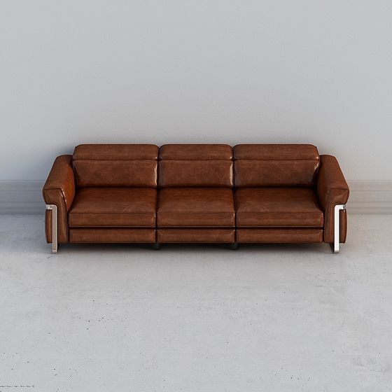 Stylish Brown Sofa 3D model for Modern Spaces