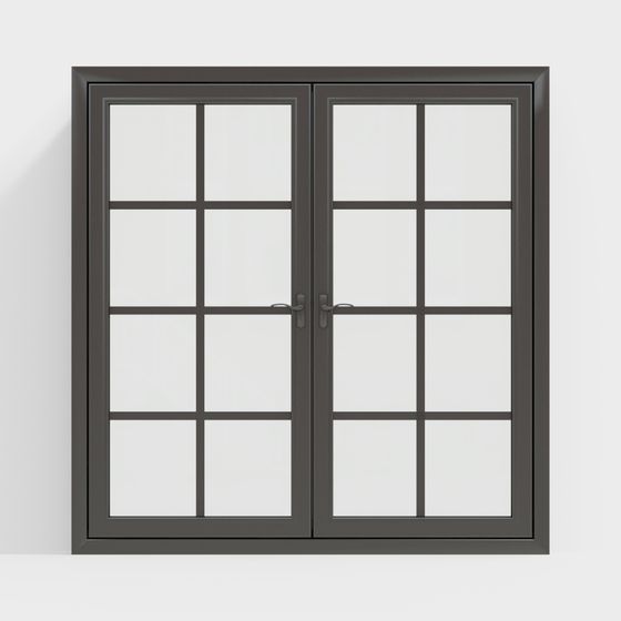 Modern Double Casement Window 3D model for Creative Works
