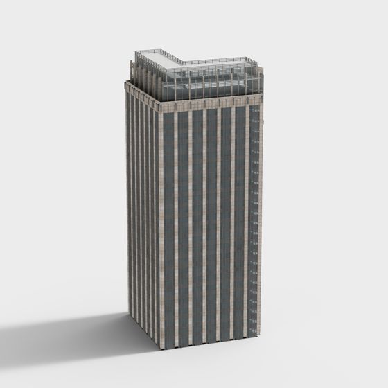 Stunning Skyscraper 3D Model in Low-Polygon Style