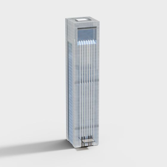 City Light Futuristic Skyscraper 3D model