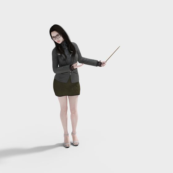 Elegant Teacher 3D Model for Creative Projects