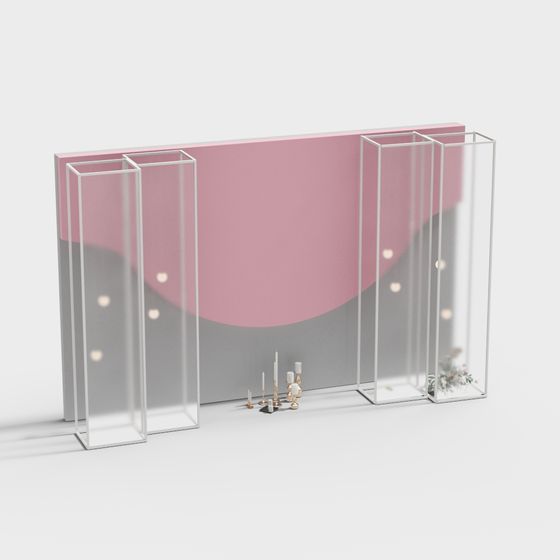 Transparent Frame Display Wall 3D model