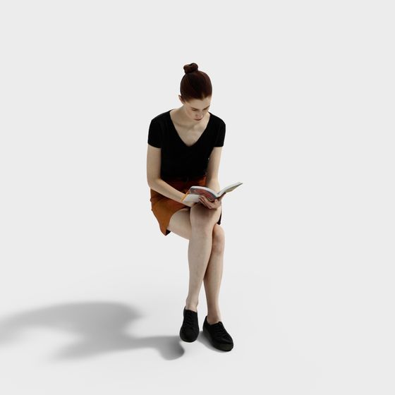 Quiet Reading Time 3D model