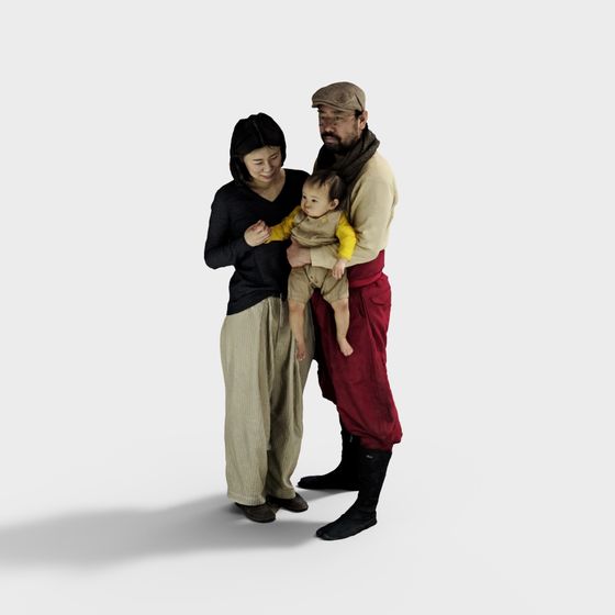 Warm Family 3D model for Creative Projects