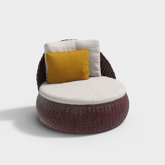 Round Ottoman Chair 3D model for Cozy Spaces