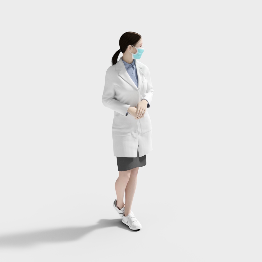 Urban Doctor 3D model in Low Poly Style