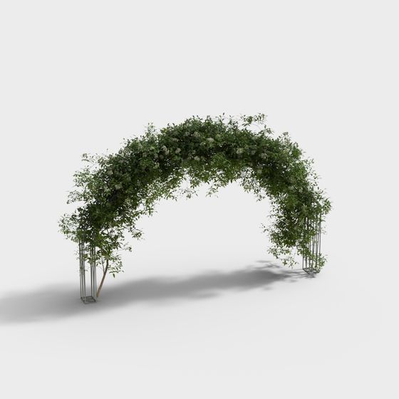 Vibrant Green Arch 3D model for Creative Spaces