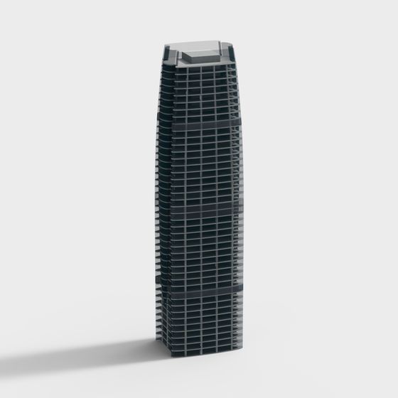 Stunning Skyscraper 3D Model in Low Poly Style