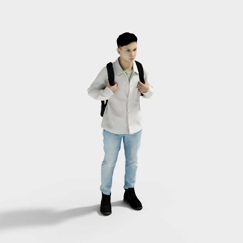 Young Student 3D Model for Creative Projects