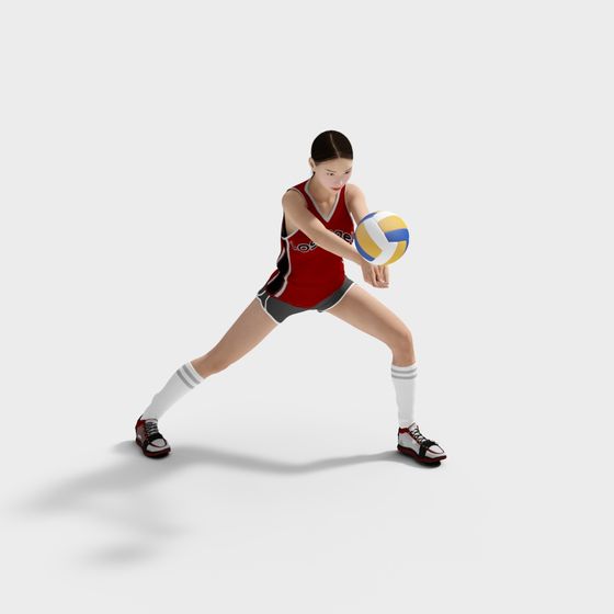 Dynamic Volleyball Player 3D model