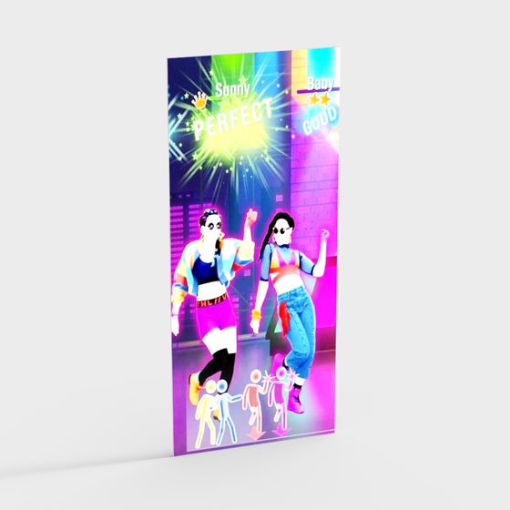 Vibrant Neon 3D Model of Dancers with Perfect Background