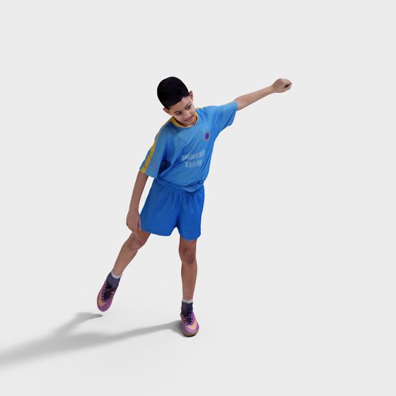 Vibrant Little Football Player 3D model