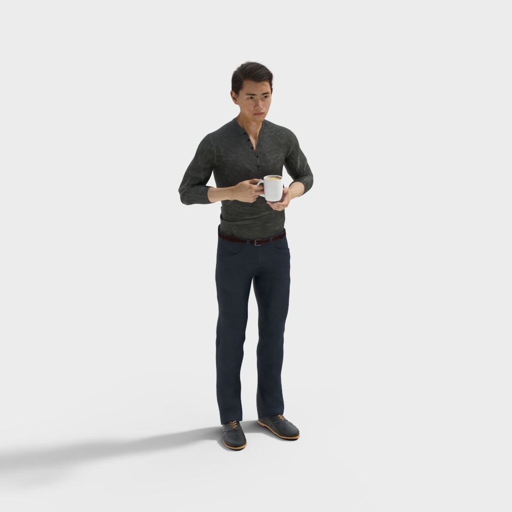 Realistic Low-Poly Character 3D Model for Creative Projects