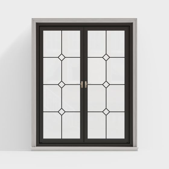 Elegant Double Door 3D model for Modern Architecture