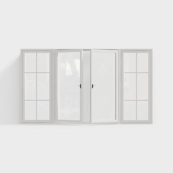 Elegant Glass Folding Door 3D model for Modern Spaces