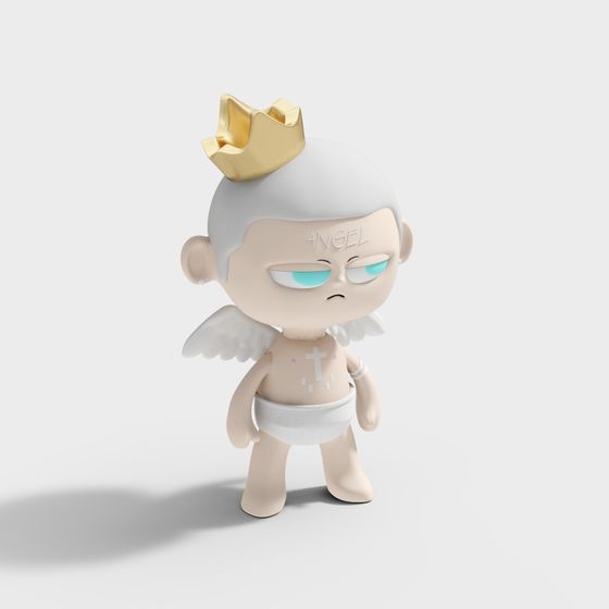 Charming Low-Polygon Angel 3D model