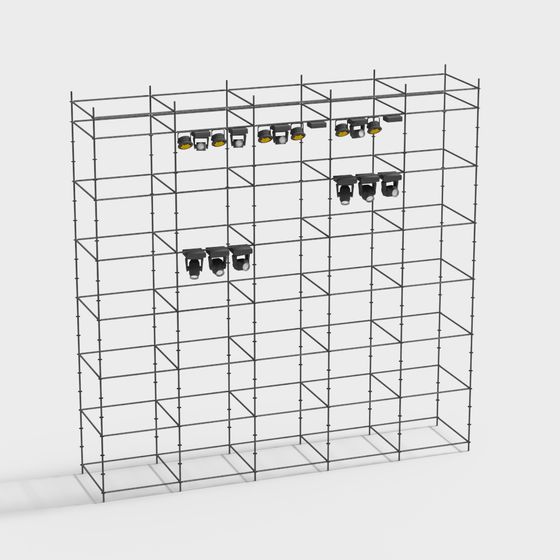 Scaffolding with Lights 3D model for Creative Projects