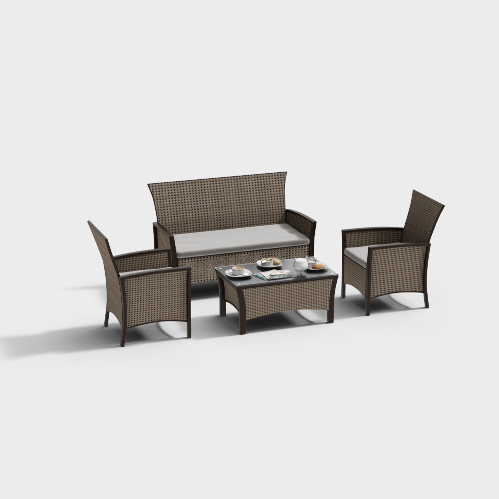 Outdoor sofa and coffee table combination