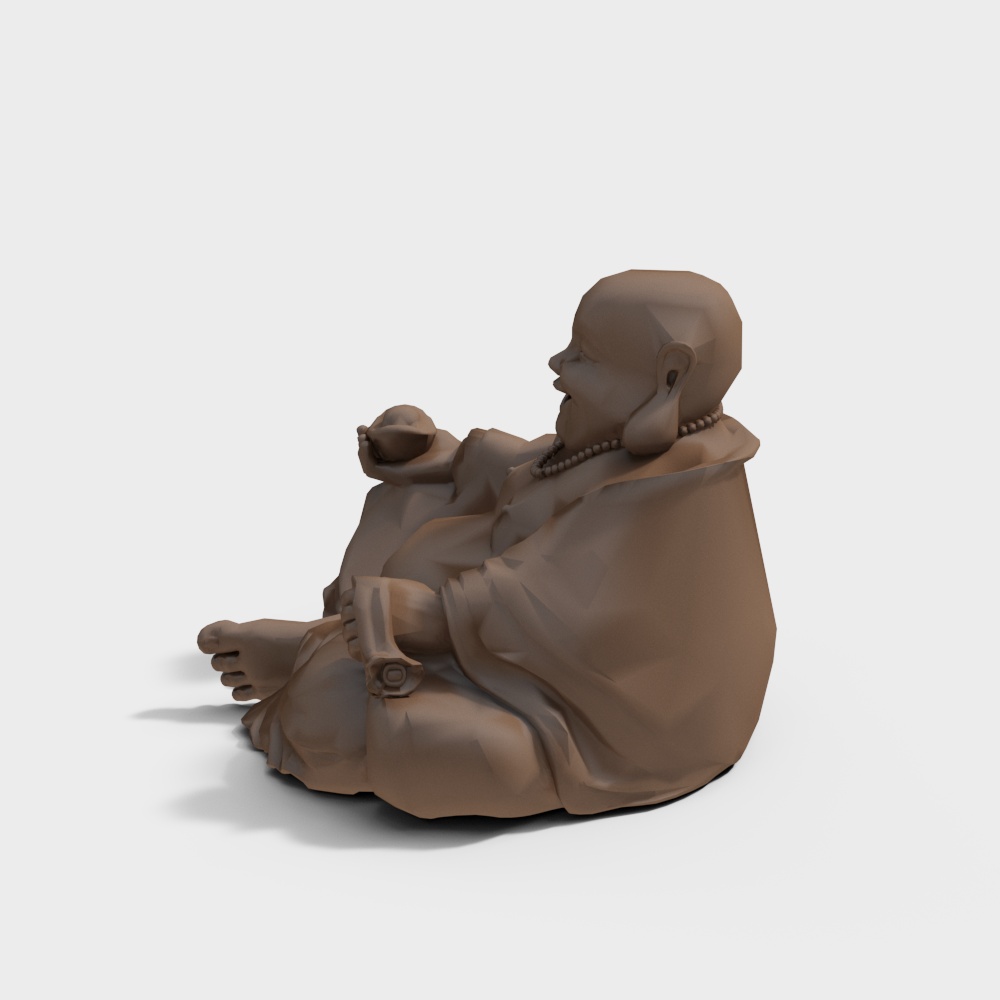 Meditating Monk Low-Poly 3D Model