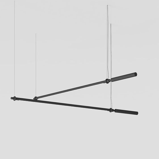 Stylish Suspended Geometric Light Fixture 3D model