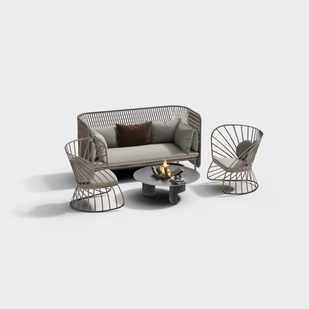 Combinaison de canapé et table basse d'extérieur