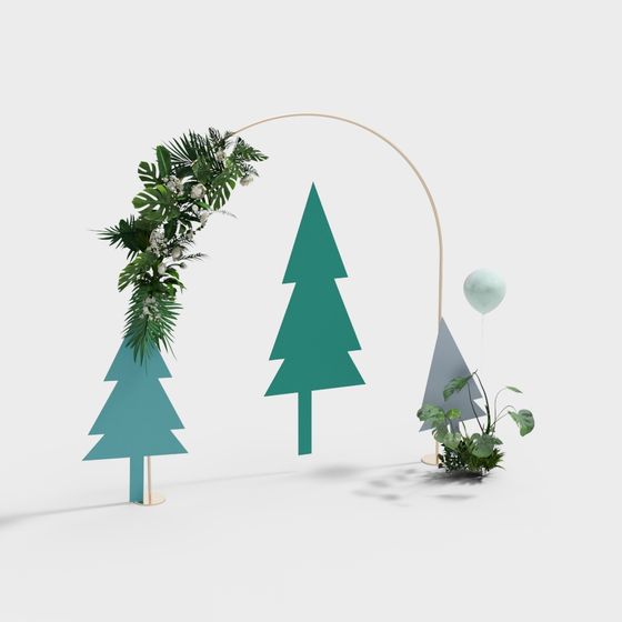 Winter Forest Low-Poly 3D Model