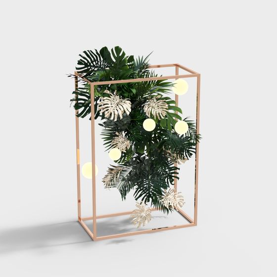Tropical Plant Display Stand 3D model