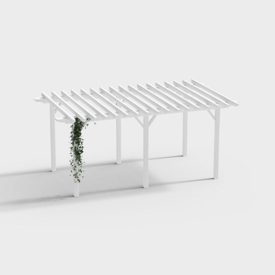 Elegant Pergola Garden Canopy 3D model for Creative Spaces