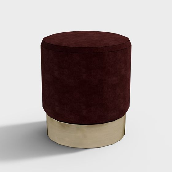 Stylish Round Stool 3D model for Modern Interiors