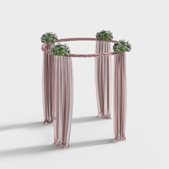 Romantic Floral Arch 3D Model