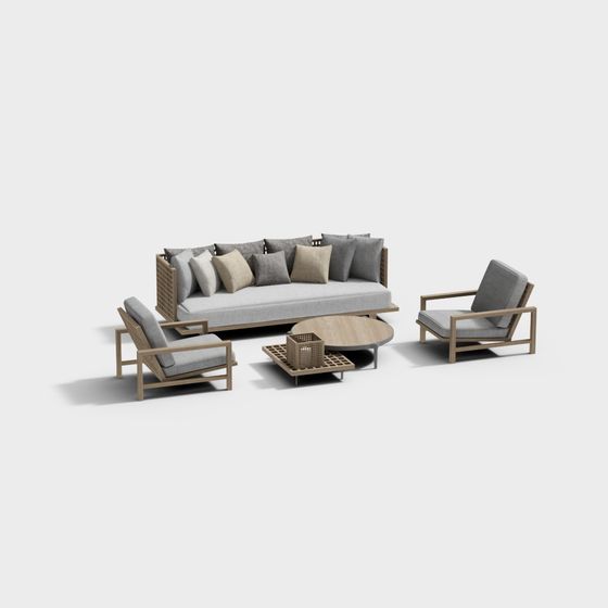 Urban Living Room Set 3D model