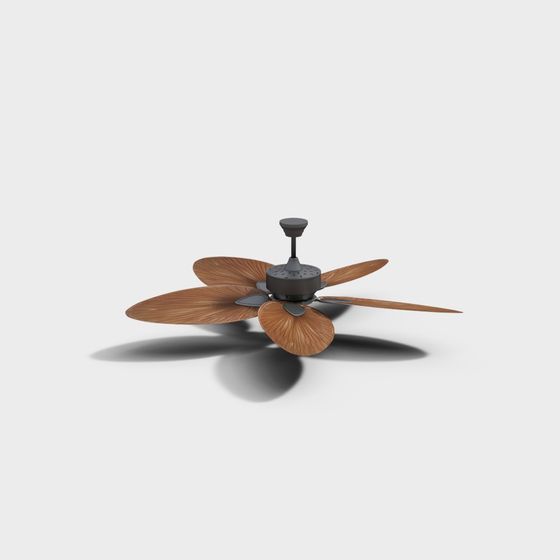 Stylish Low-Polygon Ceiling Fan 3D model