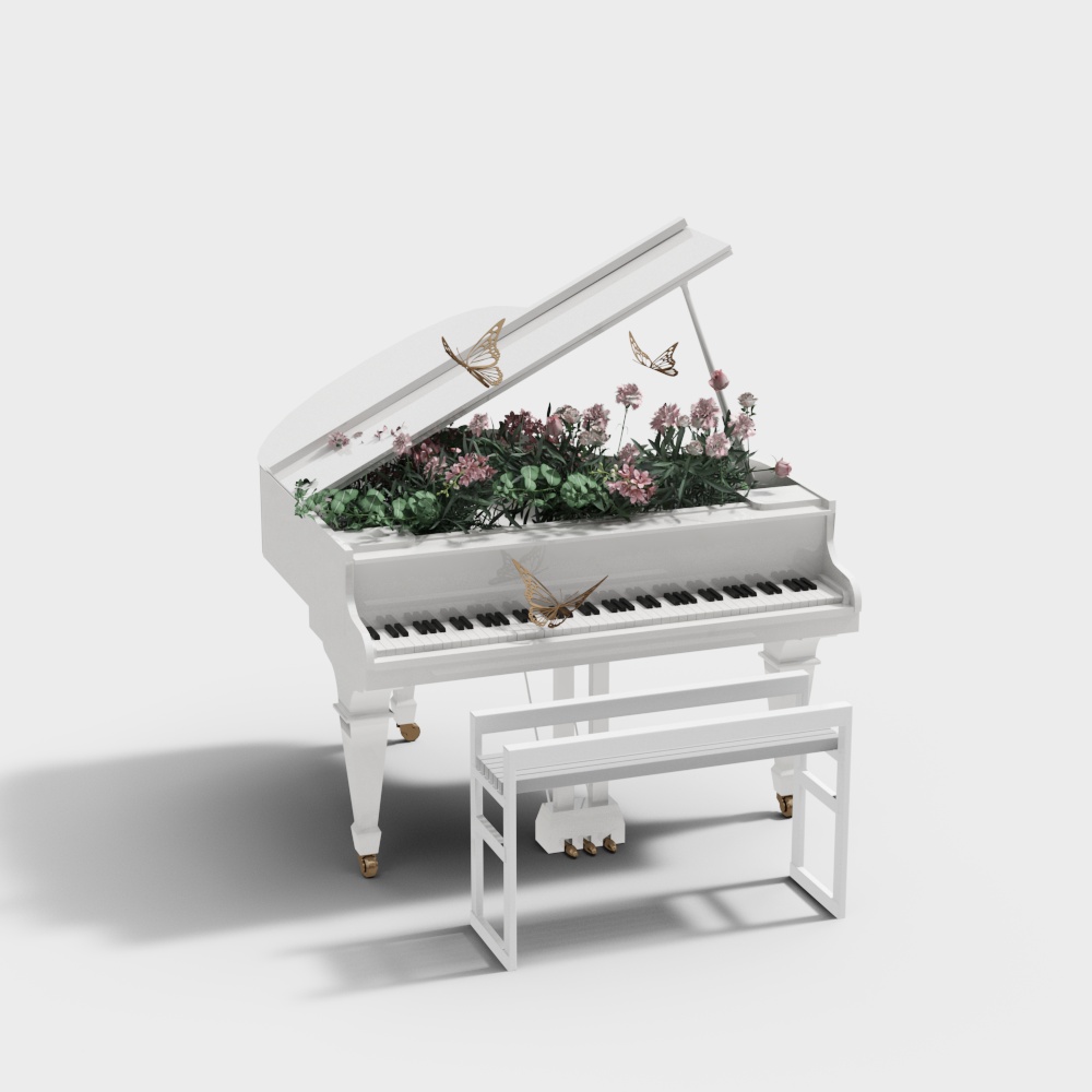 Lawn Wedding Piano Decoration