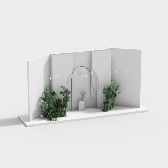 Modern Minimalist Green Wall 3D model