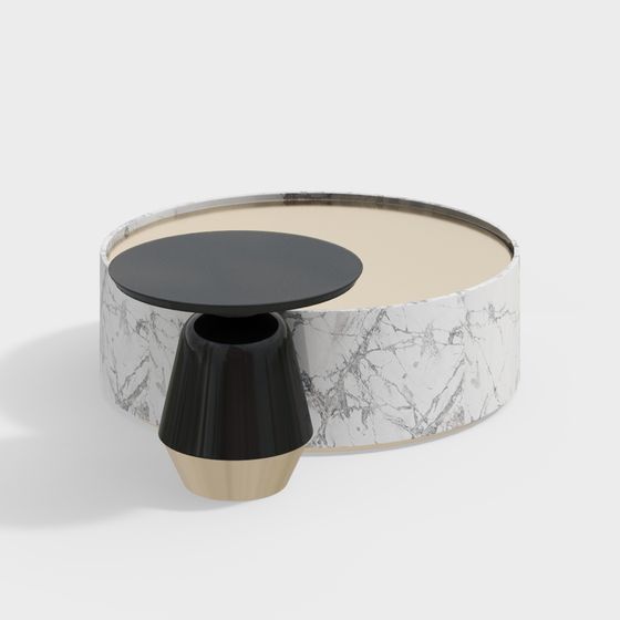Elegant Marble Round Table 3D model