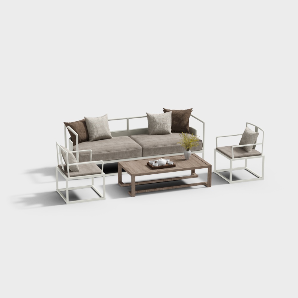 การจัดชุดโซฟาพักผ่อนไม้เนื้อแข็งกลางแจ้ง