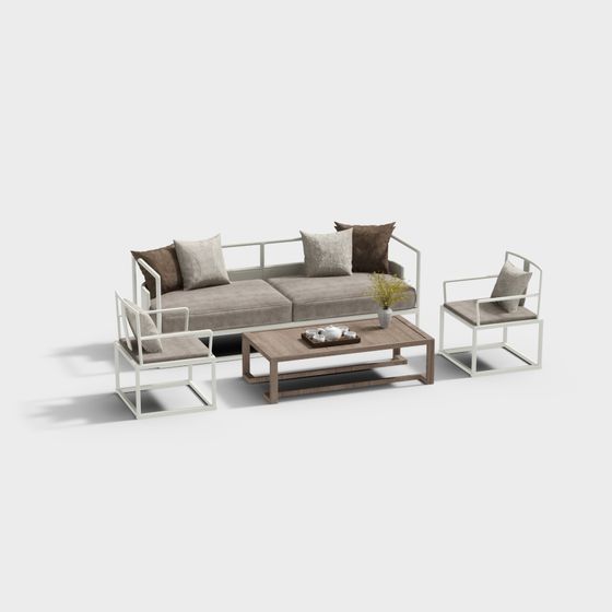 การจัดชุดโซฟาพักผ่อนไม้เนื้อแข็งกลางแจ้ง