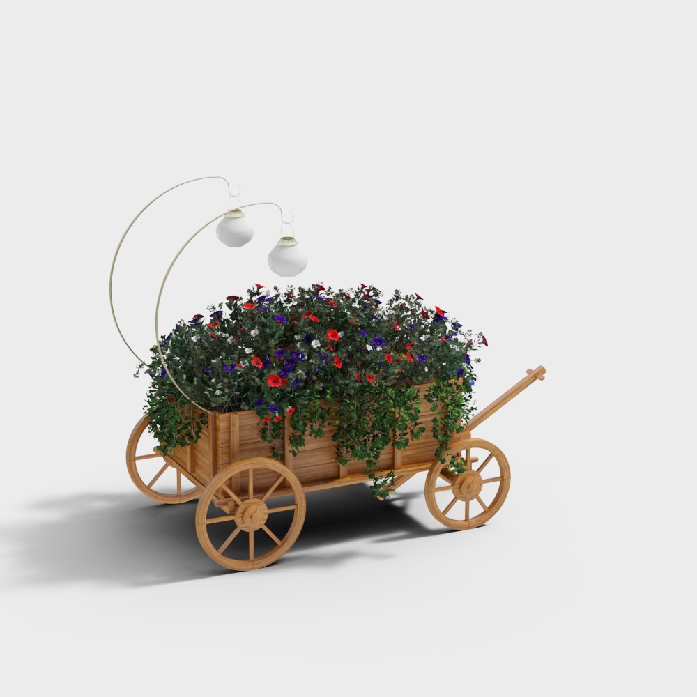 Charming Flower Cart 3D model for Artistic Creations