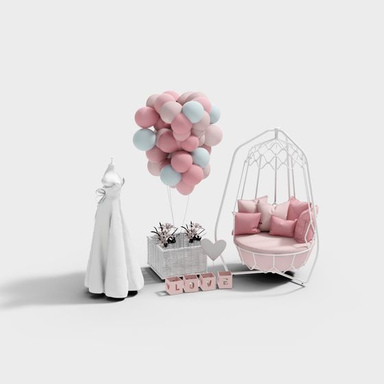 Romantic Low Poly 3D Model for Dreamy Decor