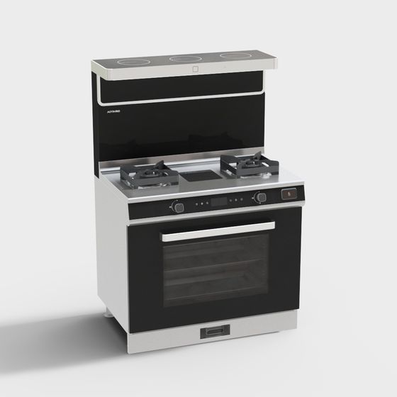 Sleek Modern Kitchen Stove 3D model