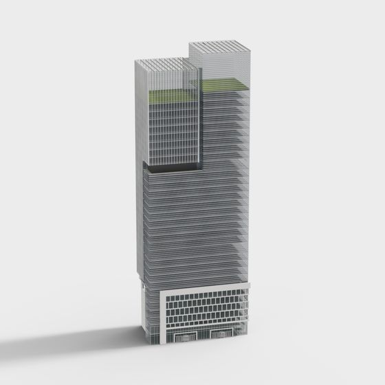Urban Tower 3D model - Geometric Design