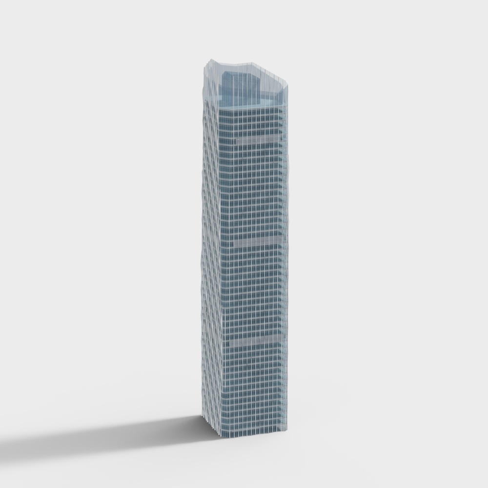 Futuristic Glass Facade Skyscraper 3D model