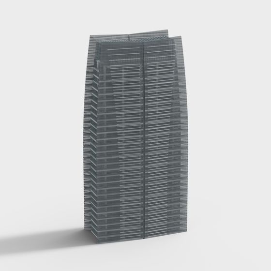 Futuristic Glass Facade Skyscraper 3D model for Modern Design