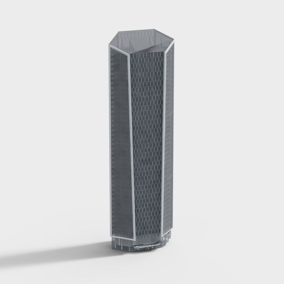 City Light 3D Model - Futuristic Skyscraper