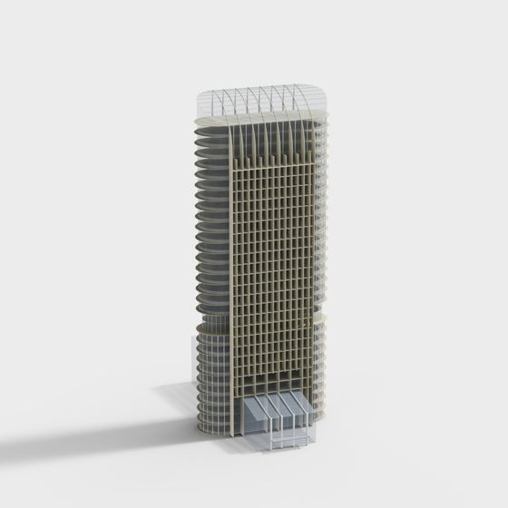 Futuristic High-Rise Building 'City Eye' 3D model